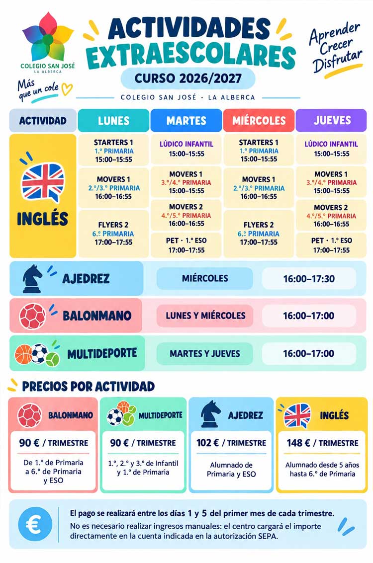 Actividades Extraescolares 2026-27